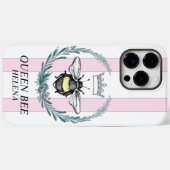 Kronbiene | Rosa und Weiß gestrichen Personalisier Case-Mate iPhone Hülle (Rückseite (Horizontal))