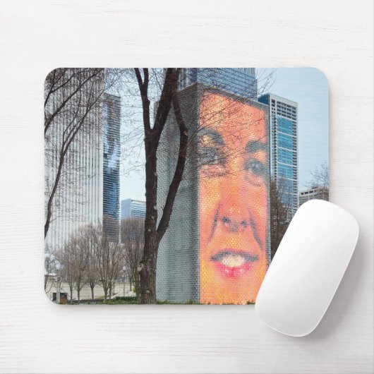 Kronbrunnen im Millenium Park Mousepad (Mit Mouse)