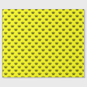 Krone 01 - Gelb schwarz Geschenkpapier (Flach)