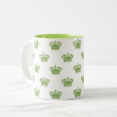 Krone 01 - Limon auf Weiß Zweifarbige Tasse (Vorderseite Links)