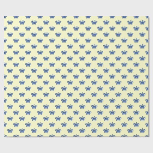 Krone 01 - Marine auf blassgelb Geschenkpapier (Flach)