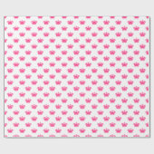 Krone 01 - Neonrot auf Weiß Geschenkpapier (Flach)