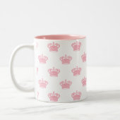 Krone 01 - Rosa auf Weiß Zweifarbige Tasse (Links)