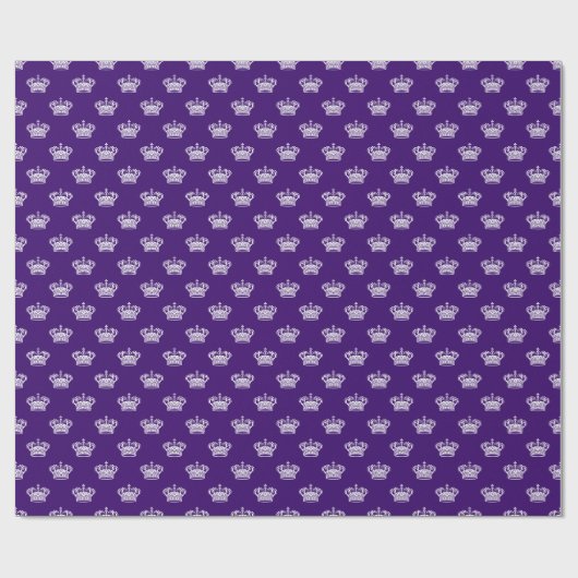 Krone 01 - Weiß auf Deep Purple Geschenkpapier (Flach)