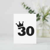 Krone 30. Geburtstag Postkarte (Stehend Vorderseite)