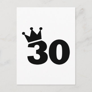 Krone 30. Geburtstag Postkarte
