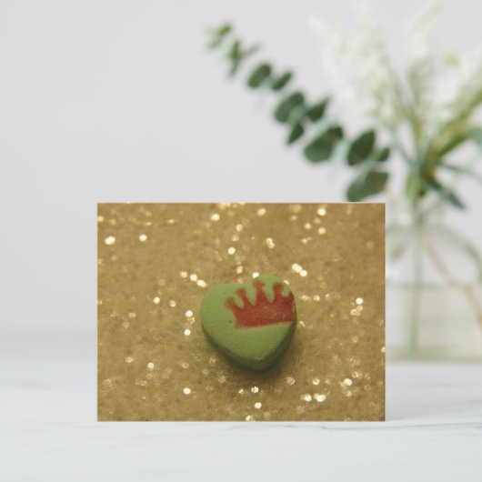 Krone auf Herz Candy Postkarte (Stehend Vorderseite)