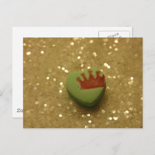 Krone auf Herz Candy Postkarte (Vorne/Hinten)