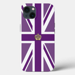 Krone auf patriotischer britischer Union Jack-Flag iPhone 13 Hülle