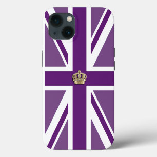 Krone auf patriotischer britischer Union Jack-Flag iPhone 13 Hülle