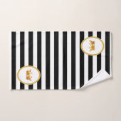 Krone auf schwarz und weiß gestreift badhandtuch set (Handtuch)