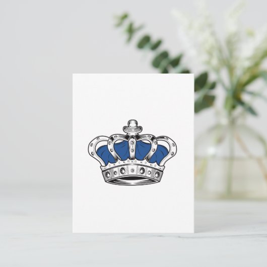 Krone - Blau Postkarte (Stehend Vorderseite)