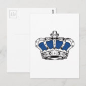 Krone - Blau Postkarte (Vorne/Hinten)