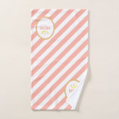 Krone der Königin Mama auf Korallen und Weiß Strei Badhandtuch Set (Handtuch)