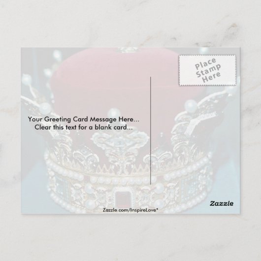 Krone des Royals, Liechtenstein Postkarte (Rückseite)