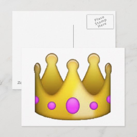 Krone - Emoji Postkarte (Vorne/Hinten)