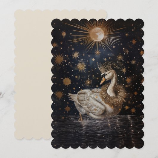 Krone - flache Einladung 12,7 cm x 17,8 cm (Vorne/Hinten)