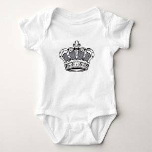 Krone - grau baby strampler