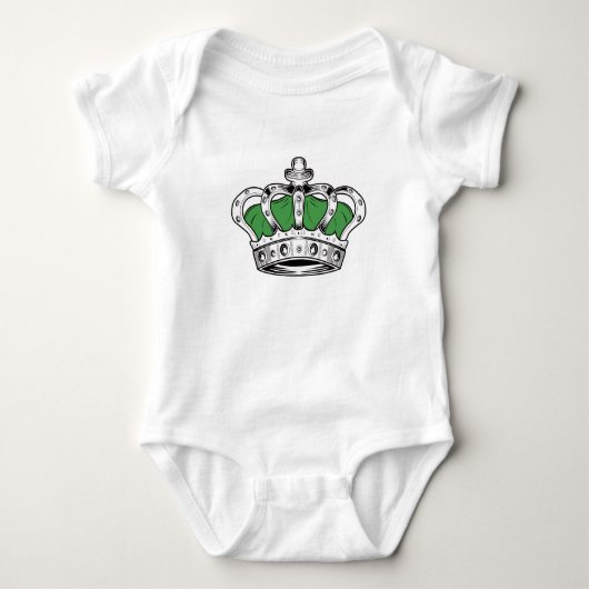 Krone - Grün Baby Strampler (Vorderseite)