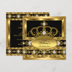 Krone König Fürst Königin Royal Gold Diamant Party Einladung
