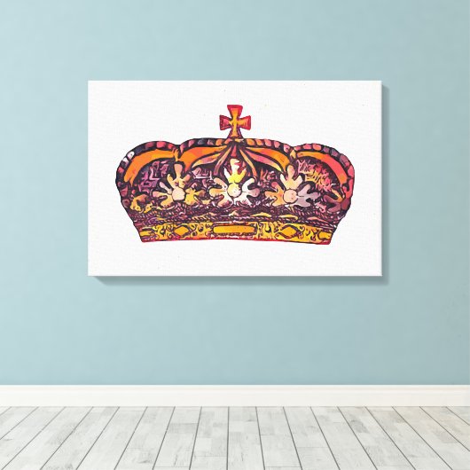 Krone Leinwanddruck (Insitu (Holzboden))