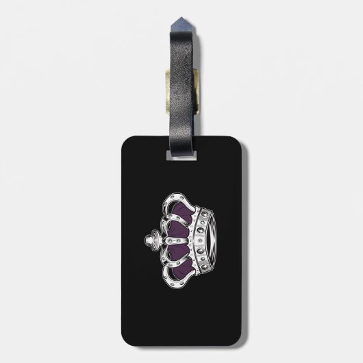 Krone - Lila Gepäckanhänger (Rückseite vertikal)