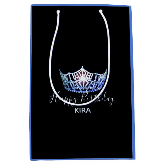 Krone Miss Amerikas blaues 2-Ton Geschenk Mittlere Geschenktüte (Vorderseite)