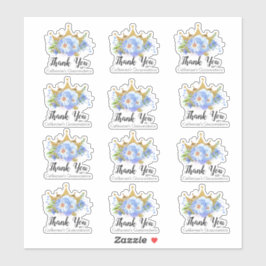 Krone mit Blumen Quinceañera Danke Set Aufkleber