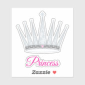 Krone mit Imitaten Diamanten Aufkleber (Blatt)