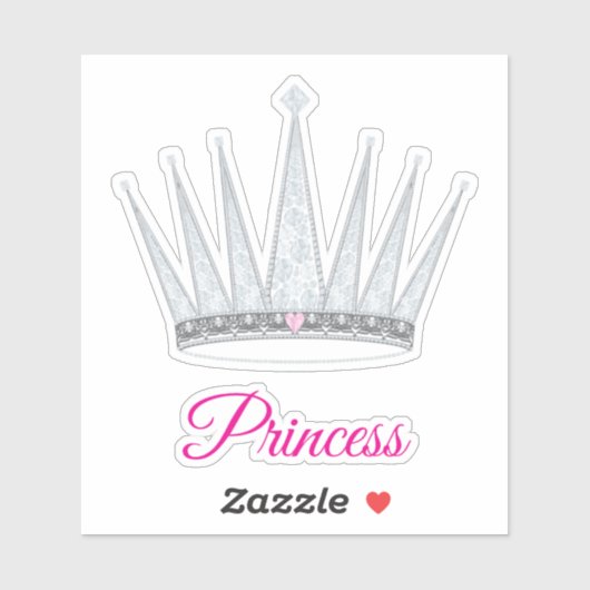 Krone mit Imitaten Diamanten Aufkleber (Blatt)