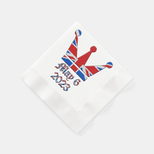 Krone mit Union Jack King Charles Coronation Napk Serviette (Ecke)