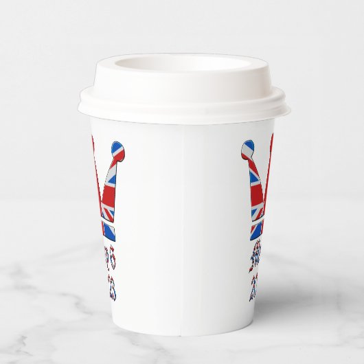 Krone mit Union Jack King Coronation Pappbecher (Rechts)