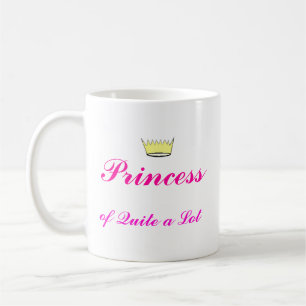 Krone, Prinzessin, von ziemlich viel Kaffeetasse