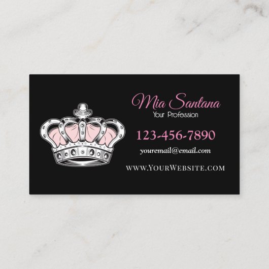 Krone - rosa visitenkarte (Rückseite)