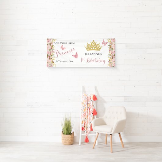 Krone | Schmetterlinge BlumenPrinzessin 1. Geburts Banner (Insitu)
