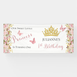 Krone | Schmetterlinge BlumenPrinzessin 1. Geburts Banner