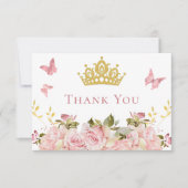 Krone | Schmetterlinge Blütenstaudusche Dankeskarte (Vorderseite)