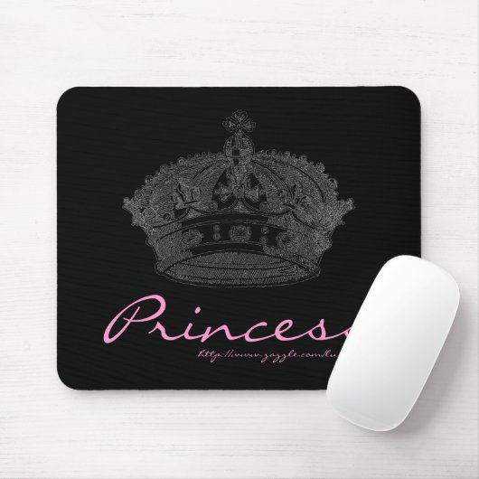 Krone schwarzes/rosa Mousepad (Mit Mouse)