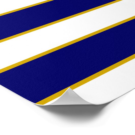 Krone und goldener Anker auf blau und weiß Poster (Ecke)