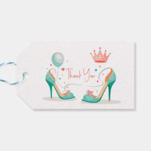 Krone und High Heels – Glamouröses Rosa- und Mint- Geschenkanhänger