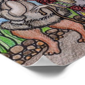 Krone und Wolfie Wandern ukrainische Volkskunst Poster (Ecke)