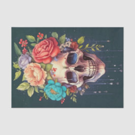 Krone von Petalen & Tränen, Schädel & Garten Flora Seidenpapier