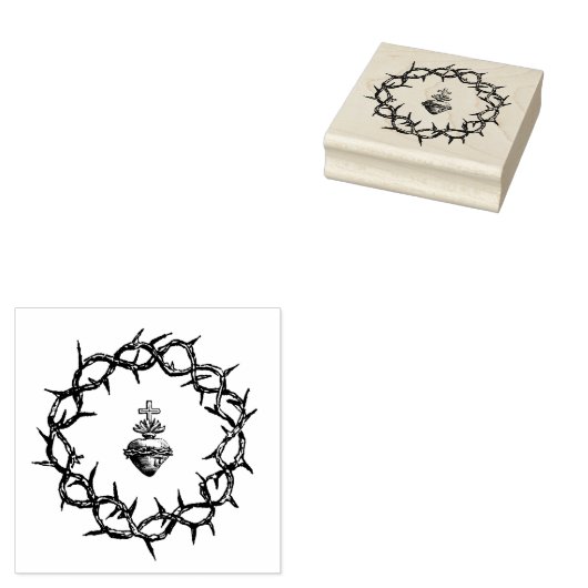 Krone von Thorn Heiliges Herz Jesu Religiös Gummistempel (Stempel)