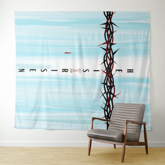 Krone von Thorns Cross Wandteppich (Beispiel (Horizontal))