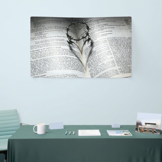 Krone von Thorns Herz und Bibel Banner (Messeveranstaltung)