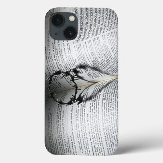 Krone von Thorns Herz und Bibel Case-Mate iPhone Hülle (Rückseite)