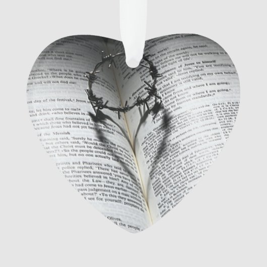 Krone von Thorns Herz und Bibel Ornament (Vorderseite)