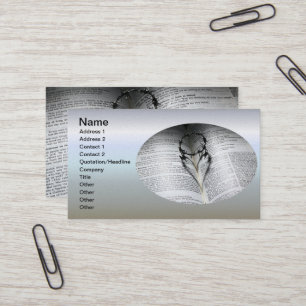 Krone von Thorns Herz und Bibel Visitenkarte