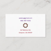 Krone von Thorns Visitenkarte (Rückseite)