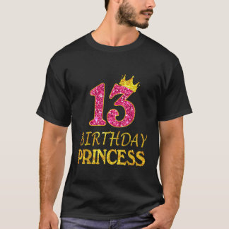 Kronen 13 Geburtstagsprinzessin Mädchen Shirt 13 J